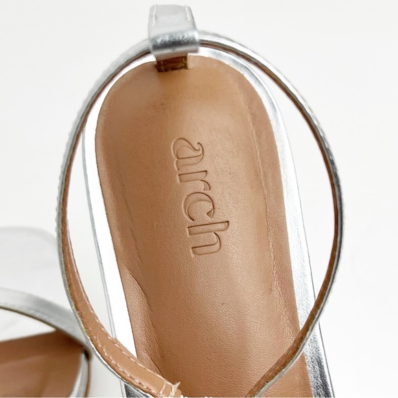 ARCH Lovestruck Silver Chrome Adjustable Ankle Straps Heart Inspired Heels 6.5 - Picture 7 of 8